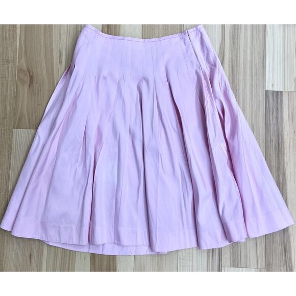 Lauren Ralph Lauren Pink Silk Pleated Skirt Size 6 Lined Side Zip - Picture 1 of 3